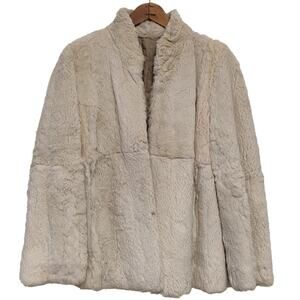 Vintage 70s Real Rabbit Fur Jacket - Honey Cream - Mob Wife Penny Lane - AS IS